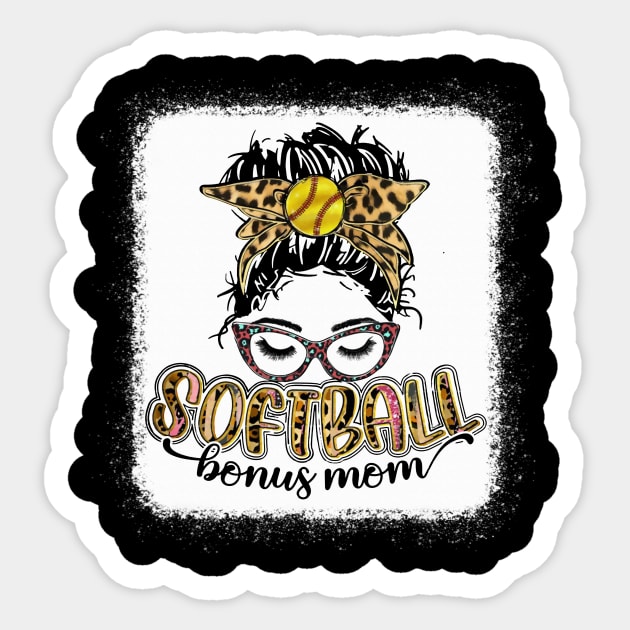 Softball Bonus Mom Leopard Sticker by Wonder man 